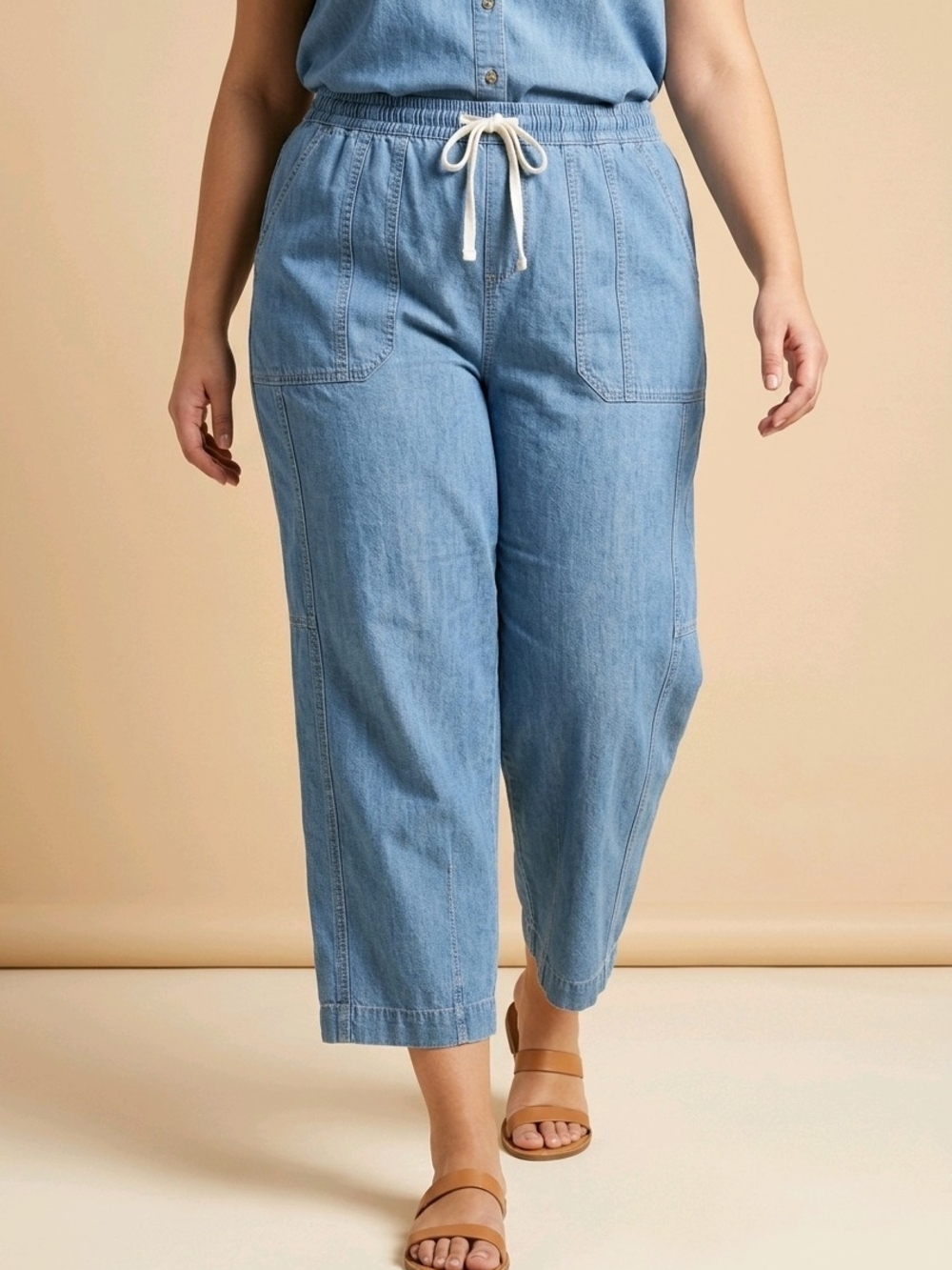 Supplies by Union Bay Light Wash Elastic Waist Denim Joggers